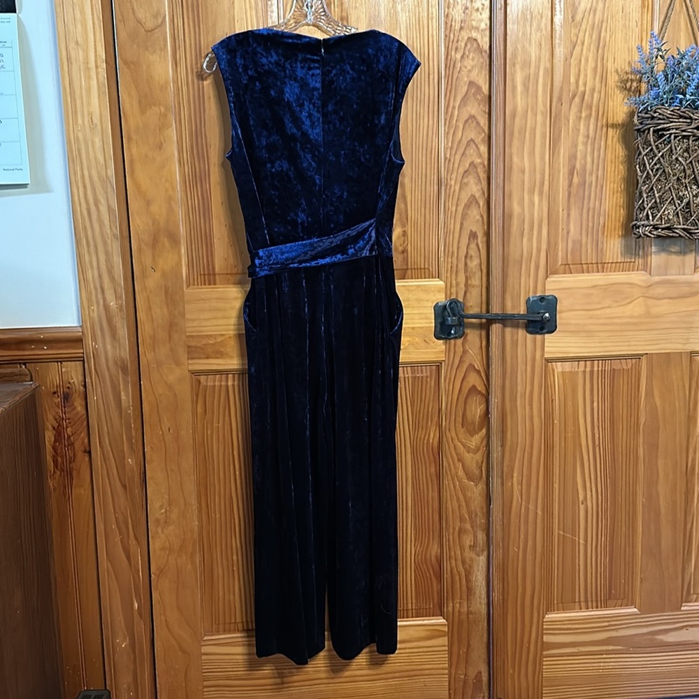 dark blue velour jumpsuit
